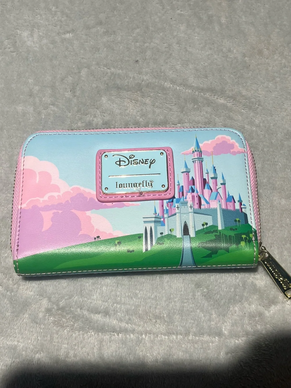 Loungefly sleeping beauty stained glass castle zip around wallet Disney Original